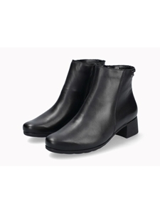 Black Leather Smooth Women's Heel Ankle Boot | Mephisto Women Boots | Sam's Tailoring Fine Women's Shoes