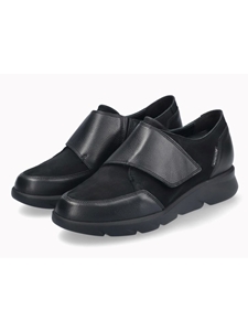 Black Leather Smooth Grainy Women Slip-On Shoe | Mephisto Women Shoes | Sam's Tailoring Fine Women's Shoes