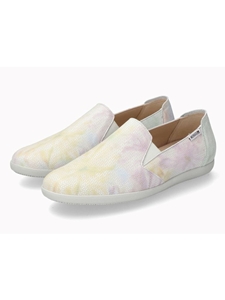 Multicolored Leather Floral Print Flat Women Shoe | Mephisto Women Shoes | Sam's Tailoring Fine Women's Shoes