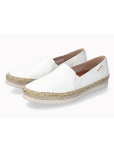 White Leather Crackle Effect Rubber Sole Women Shoe | Mephisto Women Shoes | Sam's Tailoring Fine Women's Shoes