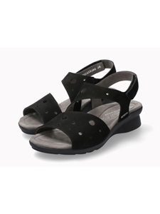 Black Nubuck Leather Sporty Women's Sandal | Mephisto Women Sandals | Sam's Tailoring Fine Women's Shoes