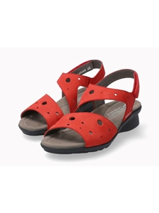 Scarlet Nubuck Leather Sporty Women's Sandal | Mephisto Women Sandals | Sam's Tailoring Fine Women's Shoes