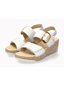 White Leather Smooth Grainy Women's Sandal | Mephisto Women Sandals | Sam's Tailoring Fine Women's Shoes