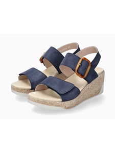 Jeans Blue Leather Velvet Soft Air Women's Sandal | Mephisto Women Sandals | Sam's Tailoring Fine Women's Shoes