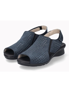 Jeans Blue Leather Nubuck Midsole Women's Sandal | Mephisto Women Sandals | Sam's Tailoring Fine Women's Shoes