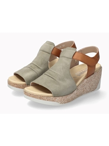 Light Khaki Leather Velvet Midsole Women Sandal | Mephisto Women Sandals | Sam's Tailoring Fine Women's Shoes