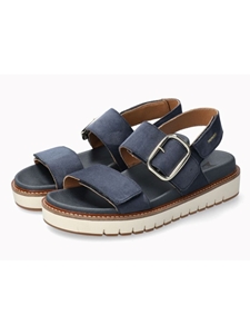 Jeans Blue Leather Velvet Air Relax Women Sandal | Mephisto Women Sandals | Sam's Tailoring Fine Women's Shoes