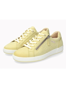 Lemon Leather Nubuck Zipper Women's Sneaker | Mephisto Women Sneakers | Sams Tailoring Fine Women's Shoes