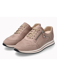 Light Taupe Leather Nubuck Women's Sneaker | Mephisto Women Sneakers | Sams Tailoring Fine Women's Shoes