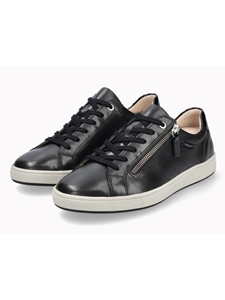 Black Leather Smooth Classic Women's Sneaker | Mephisto Women Sneakers | Sams Tailoring Fine Women's Shoes