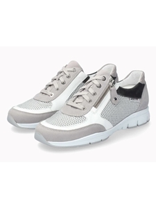 Light Grey Leather Nubuck Lightweight Women Sneaker | Mephisto Women Sneakers | Sams Tailoring Fine Women's Shoes