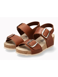 Chestnut Leather Nubuck Women Wedge Heel Sandal | Mephisto Women Cork Sandals | Sam's Tailoring Fine Women's Shoes