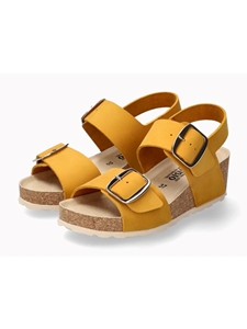 Ochre Leather Nubuck Women's Wedge Heel Sandal | Mephisto Women Cork Sandals | Sam's Tailoring Fine Women's Shoes