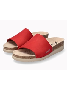 Red Leather Nubuck SoftAir Women's Cork Sandal | Mephisto Women Cork Sandals | Sam's Tailoring Fine Women's Shoes