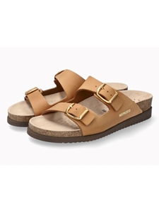 Camel Leather Nubuck Buckle Women Cork Sandal | Mephisto Women Cork Sandals | Sam's Tailoring Fine Women's Shoes