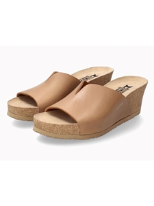 Camel Leather Nubuck Women Cork Wedge Sandal | Mephisto Women Cork Sandals | Sam's Tailoring Fine Women's Shoes