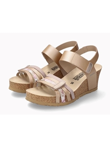 Platinum Leather Metallic Women's Cork Sandal | Mephisto Women Cork Sandals | Sam's Tailoring Fine Women's Shoes