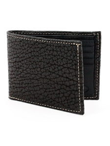 Black Genuine Bison Leather Billford Wallet | Torino Leather Wallets | Sam's Tailoring Fine Men's Clothing