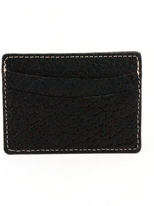 Black Genuine Bison Leather ID/Card Case | Torino Leather Wallets | Sam's Tailoring Fine Men's Clothing