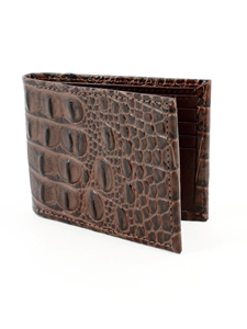 Brown Italian Hornback Croc Calfskin Leather Billford Wallet | Torino Leather Wallets | Sam's Tailoring Fine Men's Clothing