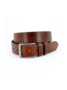 Walnut Polished Calfskin Leather Lined Men's Leather Belt | Torino Leather Belts Collection | Sam's Tailoring Fine Men's Clothing