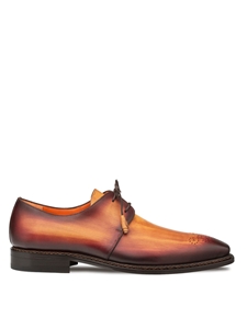 Tan Principe Patina Leather Men's Derby Shoe | Mezlan Lace Up Shoes | Sam's Tailoring Fine Men's Clothing