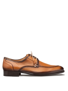 Cognac Fratello Split Toe Deerskin Lace Up Derby Shoe | Mezlan Lace Up Shoes | Sam's Tailoring Fine Men's Clothing