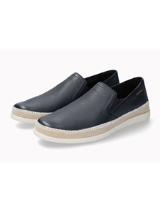 Navy Leather Nubuck Mid Sole Men's Slip On Shoe | Mephisto Men's Shoes Collection  | Sam's Tailoring Fine Men Clothing