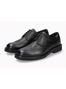 Black Leather Crackle Effect Men's Goodyear Welt Shoe | Mephisto Men's Shoes Collection  | Sam's Tailoring Fine Men Clothing