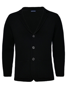 Black Long Sleeves Men's Premium Swacket | Emanuel Berg Sweaters Collection | Sam's Tailoring Fine Men Clothing