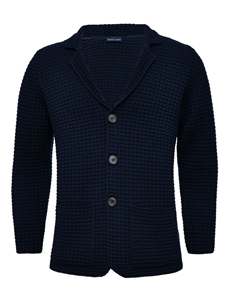 Navy Long Sleeves Men's Premium Swacket | Emanuel Berg Sweaters Collection | Sam's Tailoring Fine Men Clothing