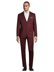 Burgundy Modern Fit Two Button Wool Stretch Men's Suit | Horst Men's Suits | Sam's Tailoring Fine Men Clothing