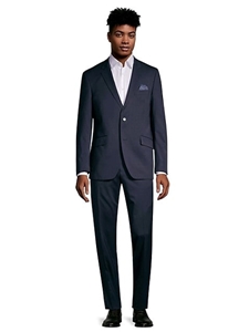 Navy Modern Fit Two Button Wool Stretch Men's Suit | Horst Men's Suits | Sam's Tailoring Fine Men Clothing