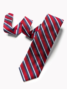 Red, White & Blue Regimental Stripe Men's Tie | Gitman Bros. Ties Collection | Sam's Tailoring Fine Men Clothing