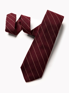 Burgundy Cashmere Gold Micro Stripe Men's Tie | Gitman Bros. Ties Collection | Sam's Tailoring Fine Men Clothing