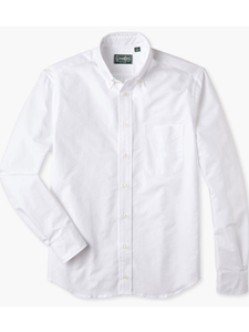 White Solid Oxford Weekend Men's Shirt | Gitman Sport Shirts Collection | Sam's Tailoring Fine Men Clothing