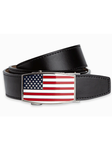 Black USA Flag Aston 1 3/8" Strap Dress Men's Belt | NexBelt Dress Belts | Sam's Tailoring Fine Men's Clothing