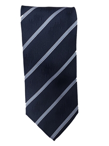 Navy With White & Sky Stripe Men's XL Tie | Santostefano XL Ties | Sam's Tailoring Fine Men's Clothing