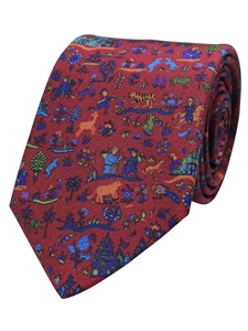 Berry Printed Twill Floral Fine Men Tie | Gitman Bros. Ties Collection | Sam's Tailoring Fine Men Clothing