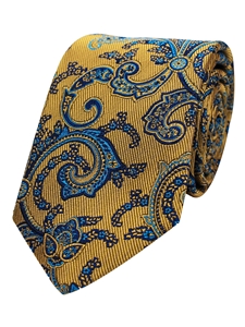 Gold Woven Paisley Men's Tie | Gitman Bros. Ties Collection | Sam's Tailoring Fine Men Clothing