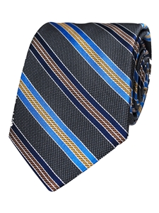 Grey Woven Stripe Fine Silk Tie | Gitman Bros. Ties Collection | Sam's Tailoring Fine Men Clothing