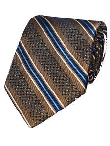 Bronze Woven Stripe Men's Silk Tie | Gitman Bros. Ties Collection | Sam's Tailoring Fine Men Clothing