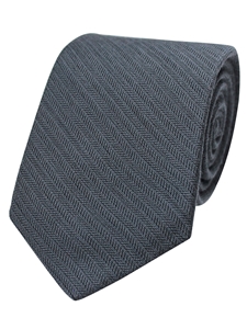 Grey Chevron Solid Cashmere Silk Tie | Gitman Bros. Ties Collection | Sam's Tailoring Fine Men Clothing