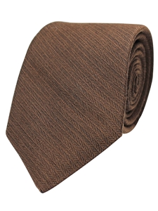 Brown Chevron Solid Cashmere Silk Tie | Gitman Bros. Ties Collection | Sam's Tailoring Fine Men Clothing