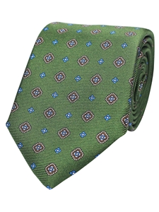 Green Printed Twill Neat Silk Tie | Gitman Bros. Ties Collection | Sam's Tailoring Fine Men Clothing