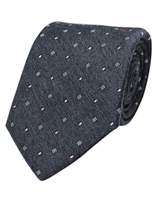 Grey Woven Neat Silk/Wool Tie | Gitman Bros. Ties Collection | Sam's Tailoring Fine Men Clothing