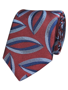 Burgundy Woven Geometric Print Silk Tie | Gitman Ties Collection | Sam's Tailoring Fine Men Clothing