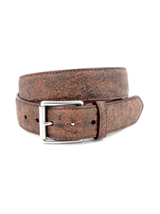 Antique Cognac African Cape Buffalo Skin Casual Belt | Torino Leather Belts Collection | Sam's Tailoring Fine Men Clothing