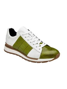 Lime/White Genuine Ostrich & Italian Calf Blake Shoe | Belvedere Casual Shoes Collection | Sam's Tailoring Fine Men's Clothing