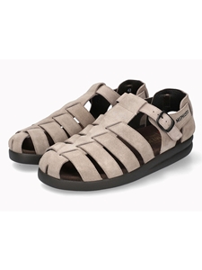 Warm Grey Leather Lining Buckle Fastener Men Sandal | Mephisto AllRounder Sandals | Sam's Tailoring Fine Men's Clothing